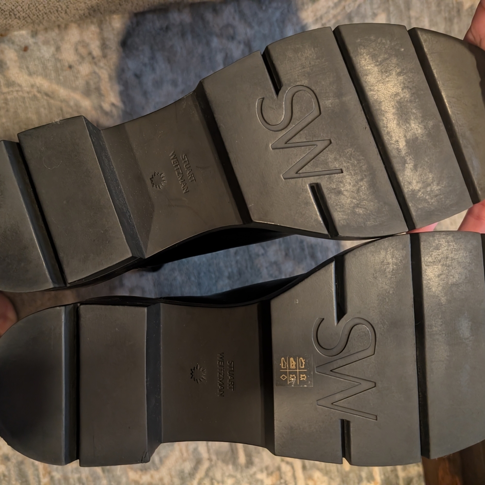 Stuart Weitzman Norah Lift Lug Sole Patent Leather Boots - Picture 5 of 7